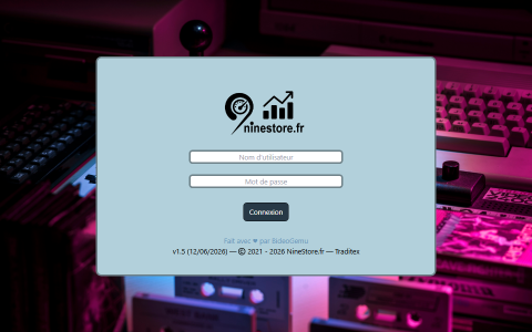 Capture de dashboard.ninestore.fr